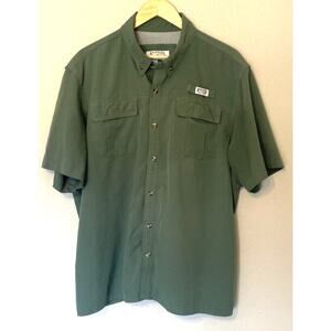 Sportsman's Warehouse Shirt Men's Size 2XL Green Short Sleeve Vented Fish Gear